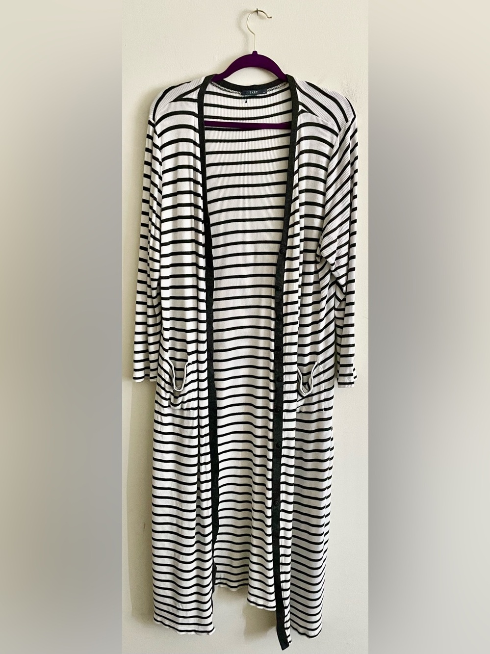 🦓 NWOT TART Plus Size Striped Knit Cardigan Duster 🦓